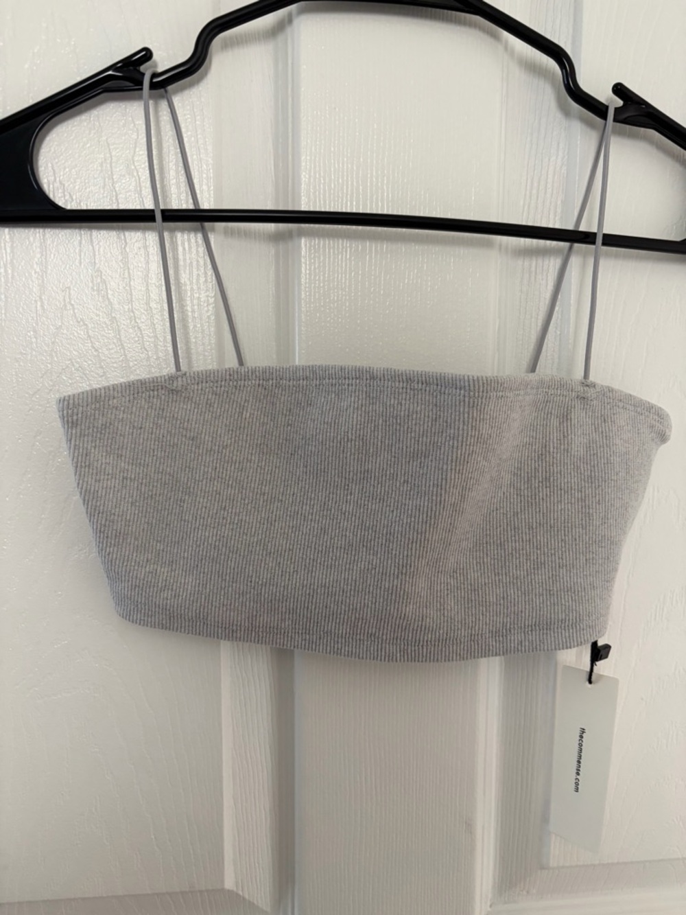 NWT Gray Ribbed Spaghetti Strap Tube Top